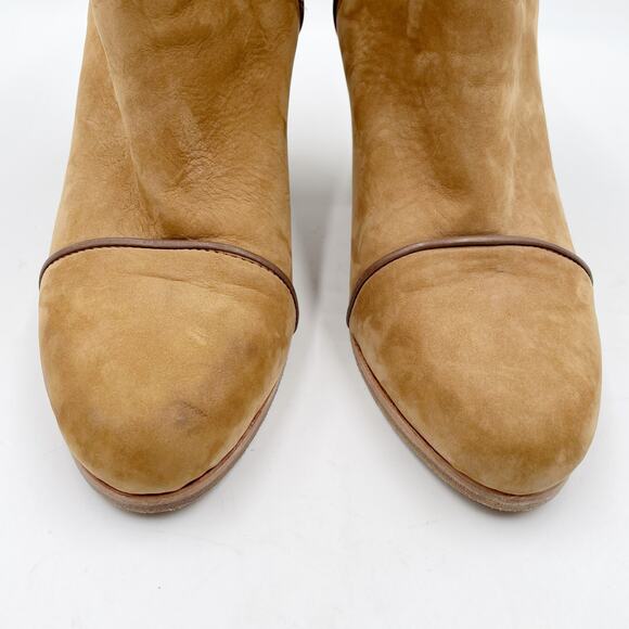 Rag & Bone Kinsey Boots Tan Leather Ankle Strappy Block Heel Sz 10 - Picture 4 of 7